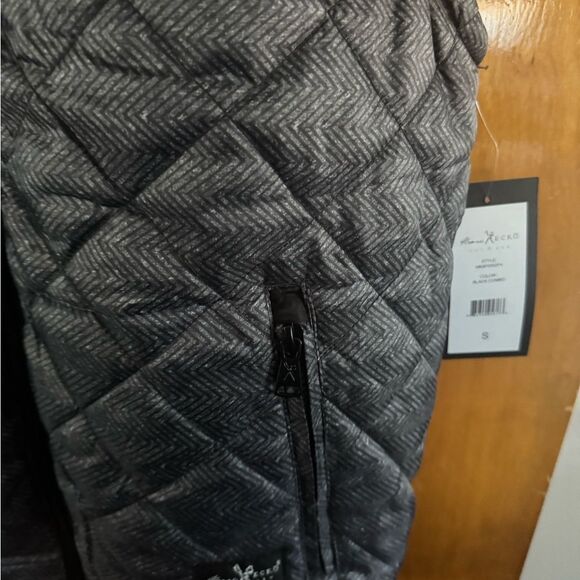 Black Puffer Vest Mens Small Zip Pockets Marc Ecko - Picture 2 of 3